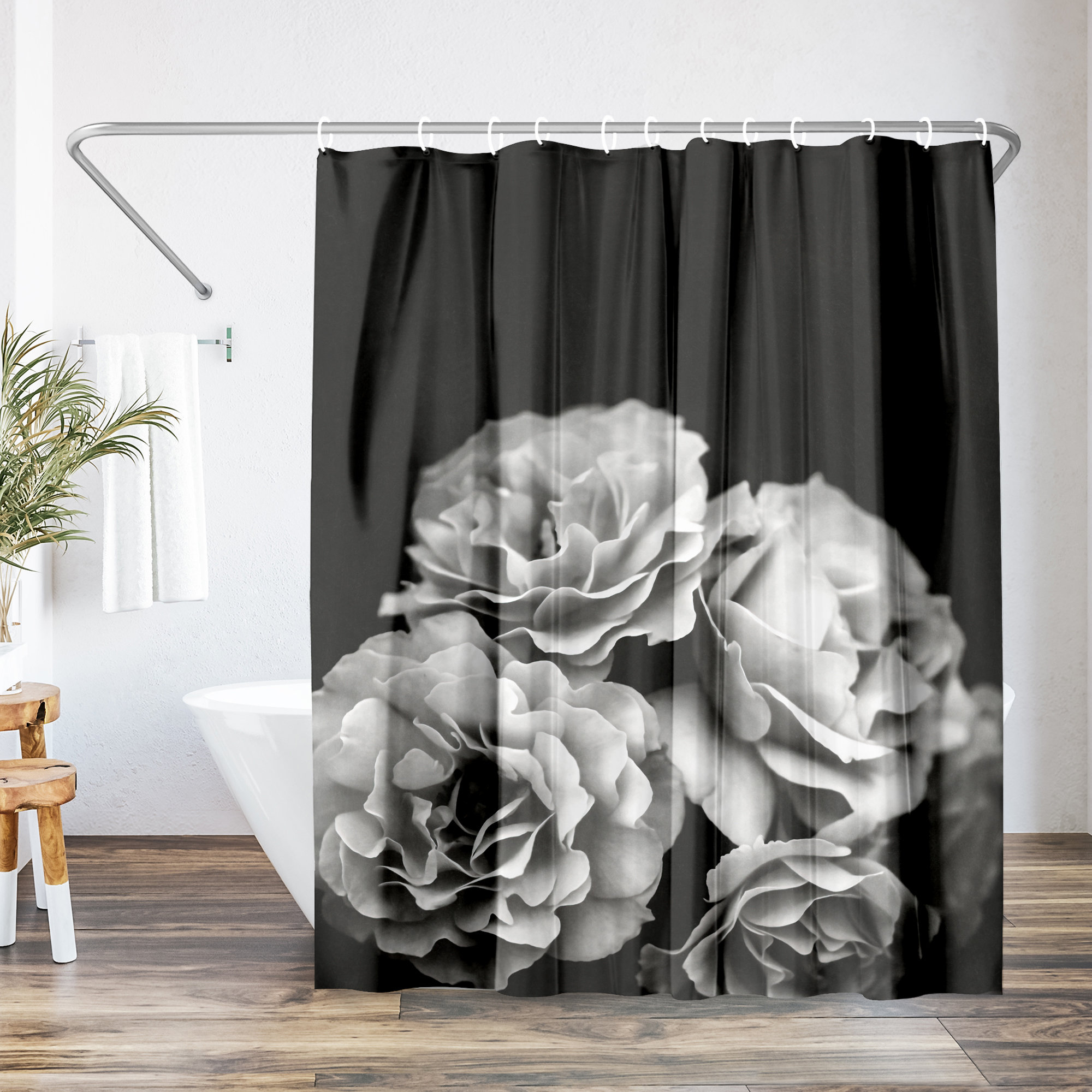 East Urban Home Floral Shower Curtain Moody Roses by Chaos Wonder Design Reviews Wayfair Canada